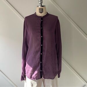 Forte_Forte Silk Cotton Button Down Blouse Purple Size 2 (M)| Italian Lux